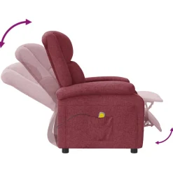 vidaXL Massagestoel stof wijnrood