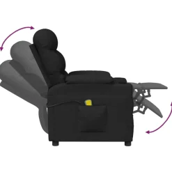 vidaXL Massagestoel stof zwart