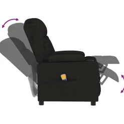 vidaXL Massagestoel stof zwart