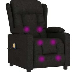 vidaXL Massagestoel stof zwart