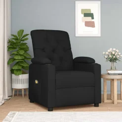 vidaXL Massagestoel stof zwart