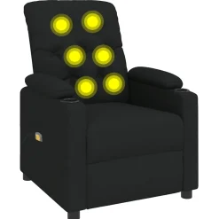 vidaXL Massagestoel stof zwart