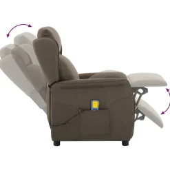 vidaXL Massagestoel Taupe 93.5 x 67.5 x 101.5 cm Stof