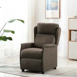 vidaXL Massagestoel Taupe 93.5 x 67.5 x 101.5 cm Stof