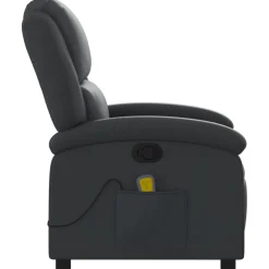 vidaXL Massagestoel van echt leer, zwart