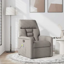 vidaXL Massagestoel verstelbaar stof taupe