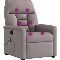 vidaXL Massagestoel verstelbaar stof taupe