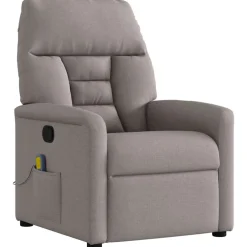 vidaXL Massagestoel verstelbaar stof taupe