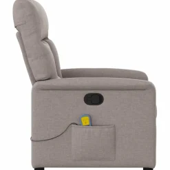 vidaXL Massagestoel verstelbaar stof taupe