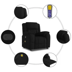 vidaXL Massagestoel verstelbaar stof zwart