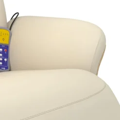 vidaXL Massagestoel verstelbaar met voetensteun kunstleer crèmekleurig