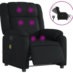 vidaXL Massagestoel verstelbaar elektrisch kunstleer zwart
