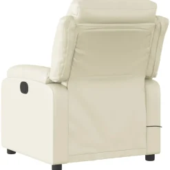 vidaXL Massagestoel verstelbaar elektrisch kunstleer crèmekleurig