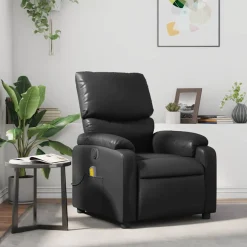 vidaXL Massagestoel verstelbaar kunstleer zwart