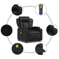 vidaXL Massagestoel verstelbaar kunstleer zwart