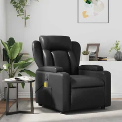 vidaXL Massagestoel verstelbaar kunstleer zwart