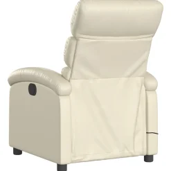 vidaXL Massagestoel verstelbaar elektrisch kunstleer crèmekleurig
