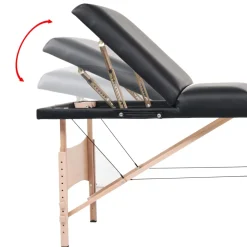 vidaXL Massagetafel- en krukset inklapbaar 3 zones 10 cm dik wit