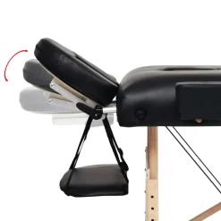 vidaXL Massagetafel- en krukset inklapbaar 3 zones 10 cm dik wit