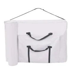 vidaXL Massagetafel- en krukset inklapbaar 3 zones 10 cm dik wit