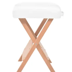 vidaXL Massagetafel- en krukset inklapbaar 3 zones 10 cm dik wit