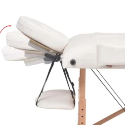 vidaXL Massagetafel- en krukset inklapbaar 3 zones 10 cm dik wit