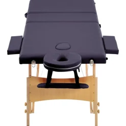vidaXL Massagetafel inklapbaar 3 zones hout paars