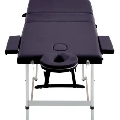 vidaXL Massagetafel inklapbaar 3 zones aluminum paars