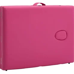 vidaXL Massagetafel inklapbaar 2 zones hout roze