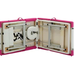 vidaXL Massagetafel inklapbaar 4 zones hout roze