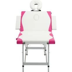 vidaXL Massagetafel inklapbaar 4 zones hout roze