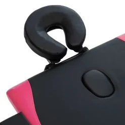 vidaXL Massagetafel inklapbaar 4 zones hout zwart en roze
