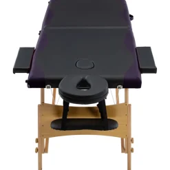 vidaXL Massagetafel inklapbaar 2 zones hout zwart
