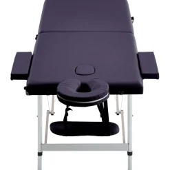 vidaXL Massagetafel inklapbaar 2 zones aluminum paars