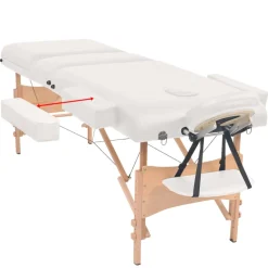 vidaXL Massagetafel inklapbaar 3 zones 10 cm dik wit