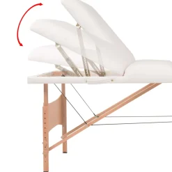 vidaXL Massagetafel inklapbaar 3 zones 10 cm dik wit