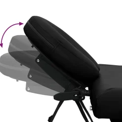 vidaXL Massagetafel met 4 zones inklapbaar aluminum frame zwart