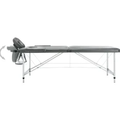 vidaXL Massagetafel met 2 zones 186x68 cm aluminium frame antraciet