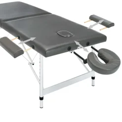 vidaXL Massagetafel met 2 zones 186x68 cm aluminium frame antraciet