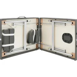 vidaXL Massagetafel met 2 zones 186x68 cm aluminium frame antraciet
