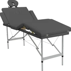 vidaXL Massagetafel met 4 zones 186x68 cm aluminium frame antraciet