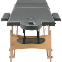 vidaXL Massagetafel met 3 zones 186x68 cm houten frame antraciet