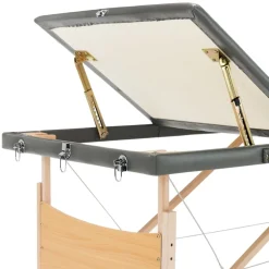 vidaXL Massagetafel met 3 zones 186x68 cm houten frame antraciet
