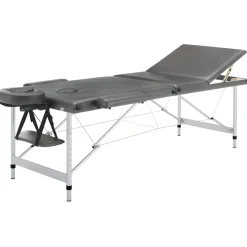 vidaXL Massagetafel met 3 zones 186x68 cm aluminium frame antraciet