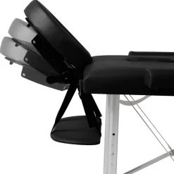 vidaXL Massagetafel met 2 zones inklapbaar aluminum frame zwart