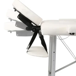 vidaXL Massagetafel met 2 zones inklapbaar aluminium frame crèmewit