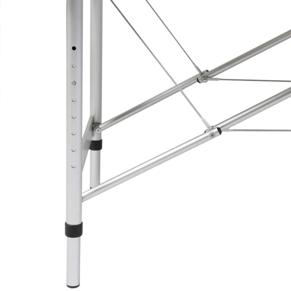 vidaXL Massagetafel met 2 zones inklapbaar aluminium frame crèmewit