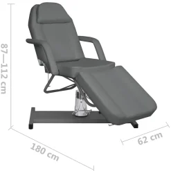 vidaXL Massagetafel 180x62x(87-112) cm grijs