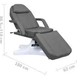 vidaXL Massagetafel 180x62x(86,5-118) cm grijs