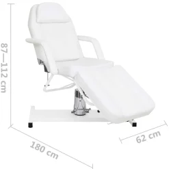 vidaXL Massagetafel 180x62x(87-112) cm wit